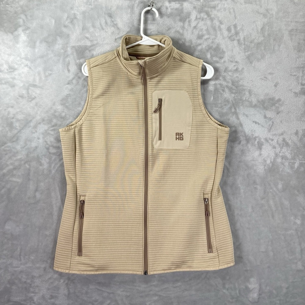 Alaskan Hardgear Duluth Vest Mens Medium Full Zip Ribbed Lightweight Tan Outdoor